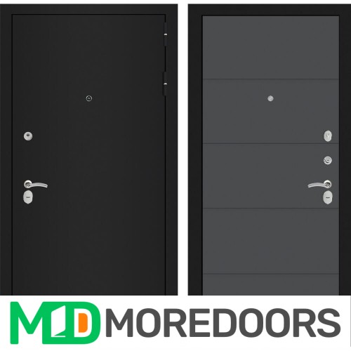 Металлическая Дверь Лабиринт CLASSIC шагрень черная 13 - Графит софт