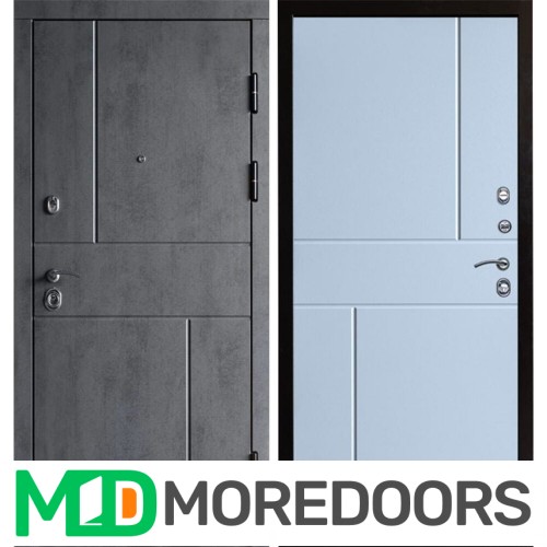 Металлическая Дверь Termo-door Вертикаль бетон Горизонт белый