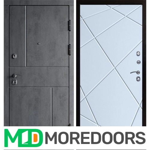 Металлическая Дверь Termo-door Вертикаль бетон Лучи белый