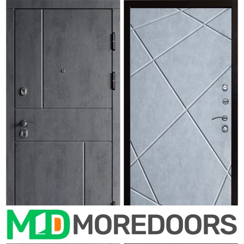 Металлическая Дверь Termo-door Вертикаль бетон Лучи бетон светлый
