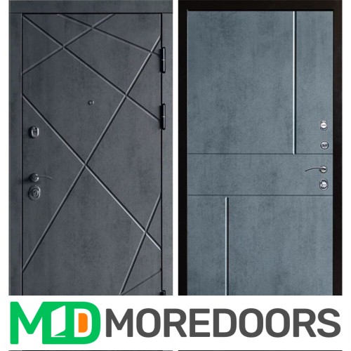 Металлическая Дверь Termo-door Лучи бетон Горизонт бетон темный
