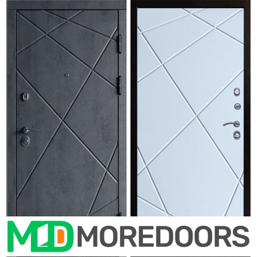 Металлическая Дверь Termo-door Лучи бетон Лучи белый