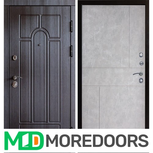 Металлическая Дверь Termo-door Модена венге Горизонт бетон светлый
