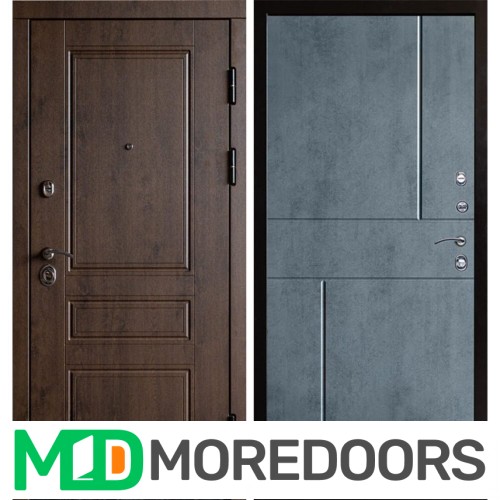 Металлическая Дверь Termo-door Орегон дуб Горизонт бетон темный