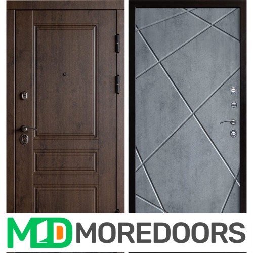 Металлическая Дверь Termo-door Орегон дуб Лучи бетон темный