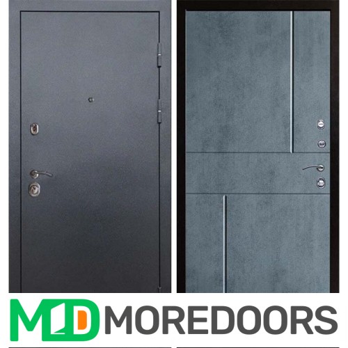 Металлическая Дверь Termo-door Техно графит Горизонт бетон темный