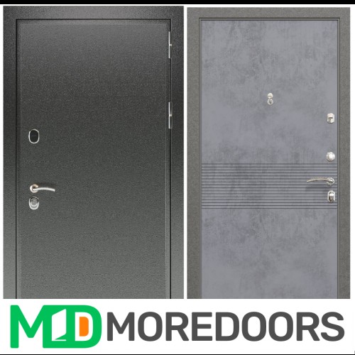 Входная дверь ZELAR Евро 2, антик черный, бетон темный №150