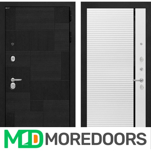 Металлическая Дверь Лабиринт Pazl 22 - Белый софт, черная вставка