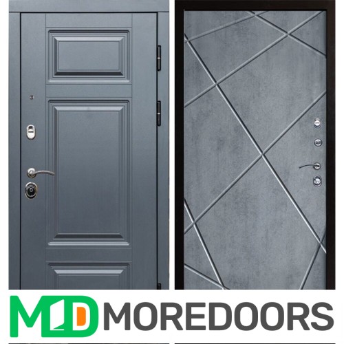 Металлическая Дверь Termo-door Премиум Grey Лучи бетон темный