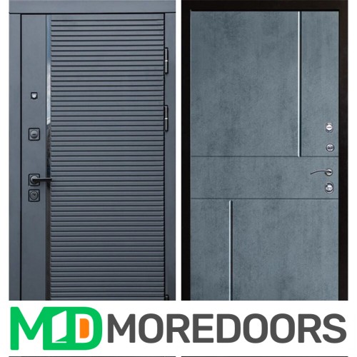 Металлическая Дверь Termo-door Black Line Горизонт бетон темный