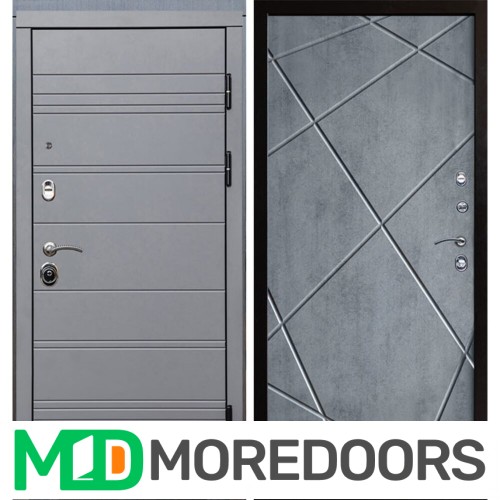 Металлическая Дверь Termo-door Grey Line Лучи бетон темный