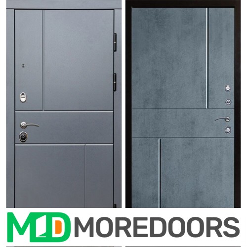 Металлическая Дверь Termo-door Вертикаль Grey Горизонт бетон темный