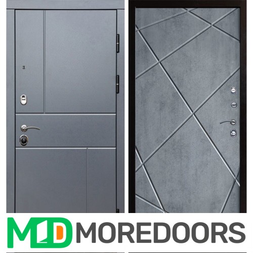Металлическая Дверь Termo-door Вертикаль Grey Лучи бетон темный
