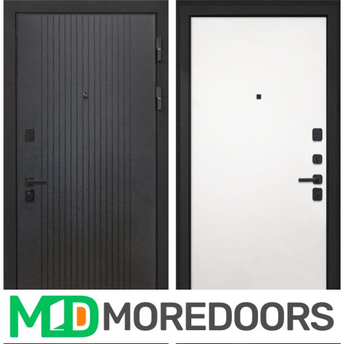 Металлическая Дверь Интекрон Профит black лофт черный Силк Сноу гладкая (белая)
