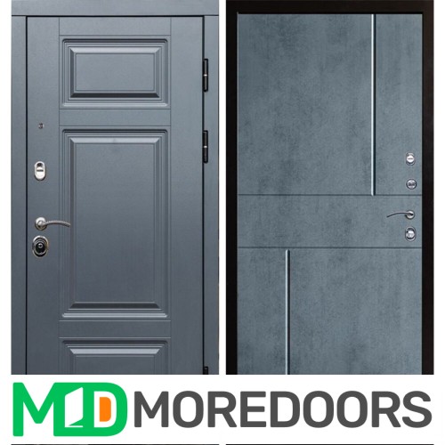 Металлическая Дверь Termo-door Премиум Grey термо Горизонт бетон темный