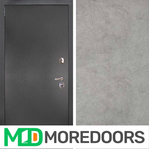 Металлическая дверь Дверной континент ДК70 Антик серебро Лофт бетон грей