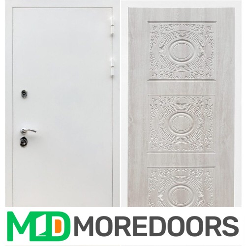 Металлическая дверь REX 5 белая шагрень д-18 сосна белая