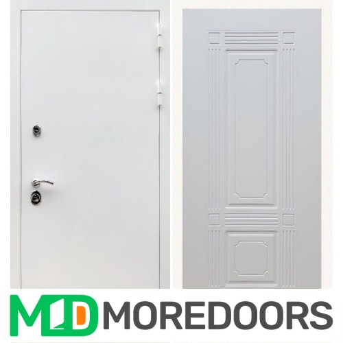Металлическая дверь REX 5 белая шагрень ФЛ-2 ясень белый 6 мм
