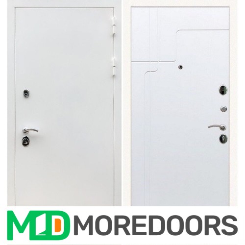 Металлическая дверь REX 5 белая шагрень ФЛ-246 белый софт