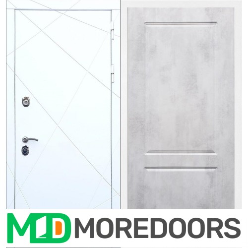 Металлическая дверь REX 13 белый ФЛ-117 бетон светлый