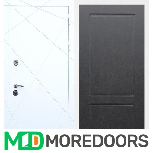 Металлическая дверь REX 13 белый ФЛ-117 штукатурка графит