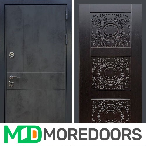 Металлическая дверь REX Премиум 290 бетон темный д-18 венге