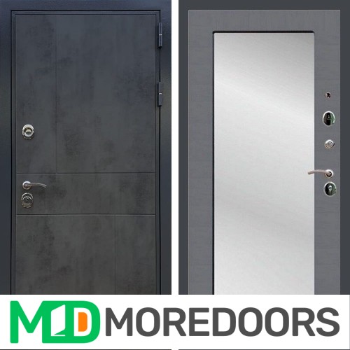 Металлическая дверь REX Премиум 290 бетон темный пастораль силк титан