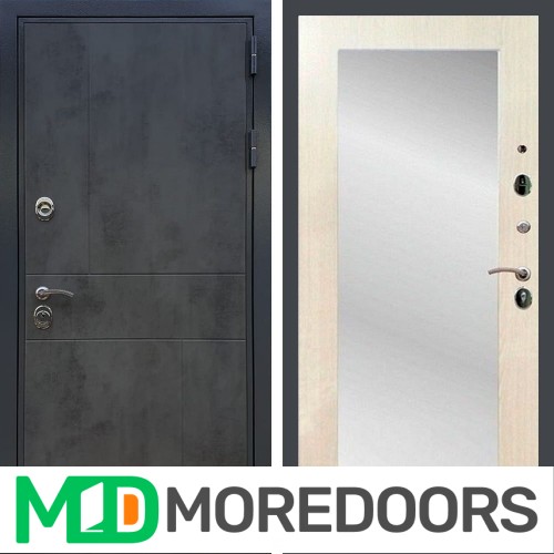 Металлическая дверь REX Премиум 290 бетон темный пастораль лиственница беж