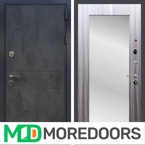 Металлическая дверь REX Премиум 290 бетон темный пастораль сандал серый