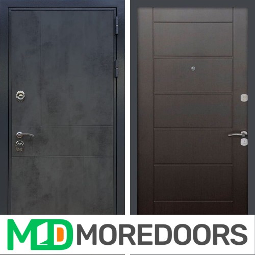 Металлическая дверь REX Премиум 290 бетон темный сити 6 мм венге
