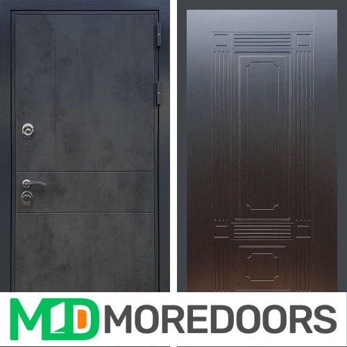 Металлическая дверь REX Премиум 290 бетон темный ФЛ-2 венге 6 мм