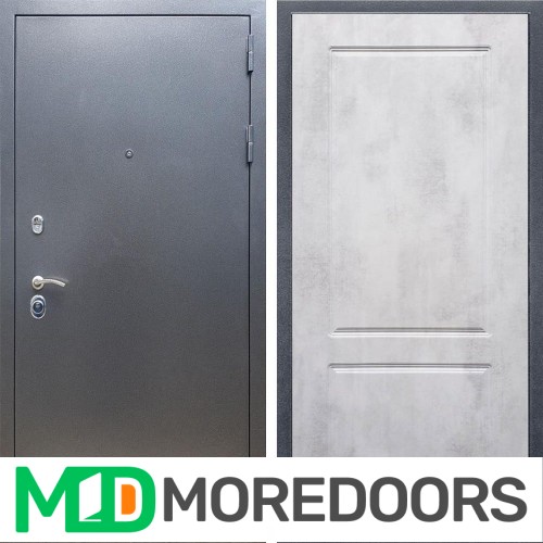 Металлическая дверь REX 11 Антик серебро ФЛ-117 бетон светлый