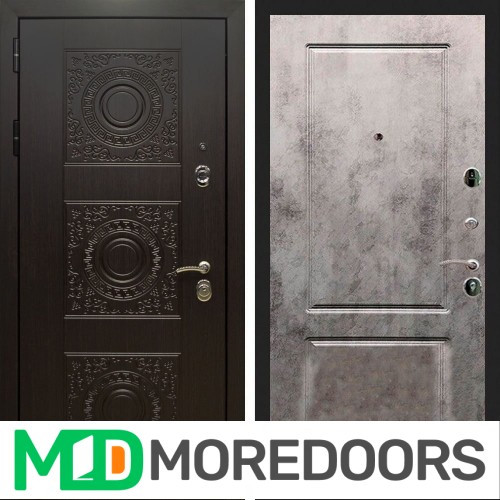 Металлическая дверь REX 10 Венге ФЛ-117 бетон темный