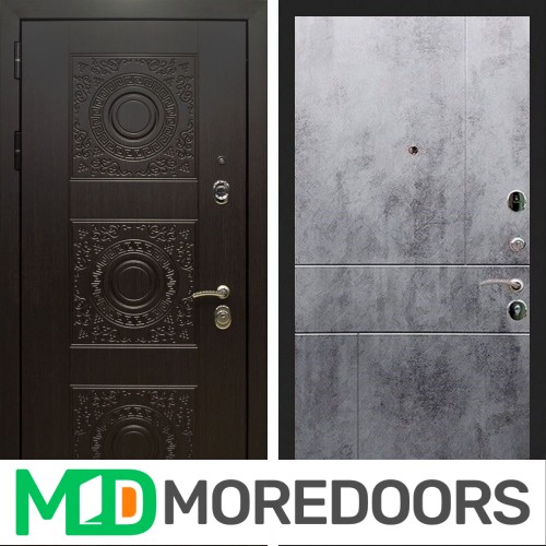Металлическая дверь REX 10 Венге ФЛ-290 бетон темный