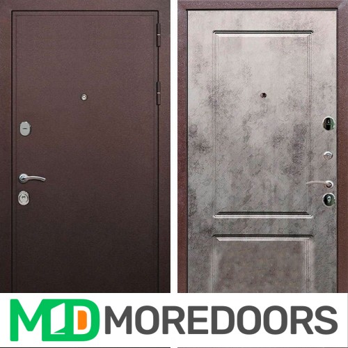 Металлическая дверь REX 5А Медный антик ФЛ-117 бетон темный