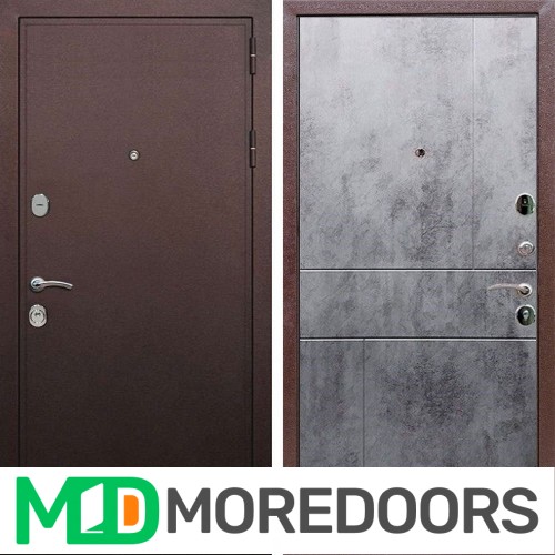 Металлическая дверь REX 5А Медный антик ФЛ-290 бетон темный